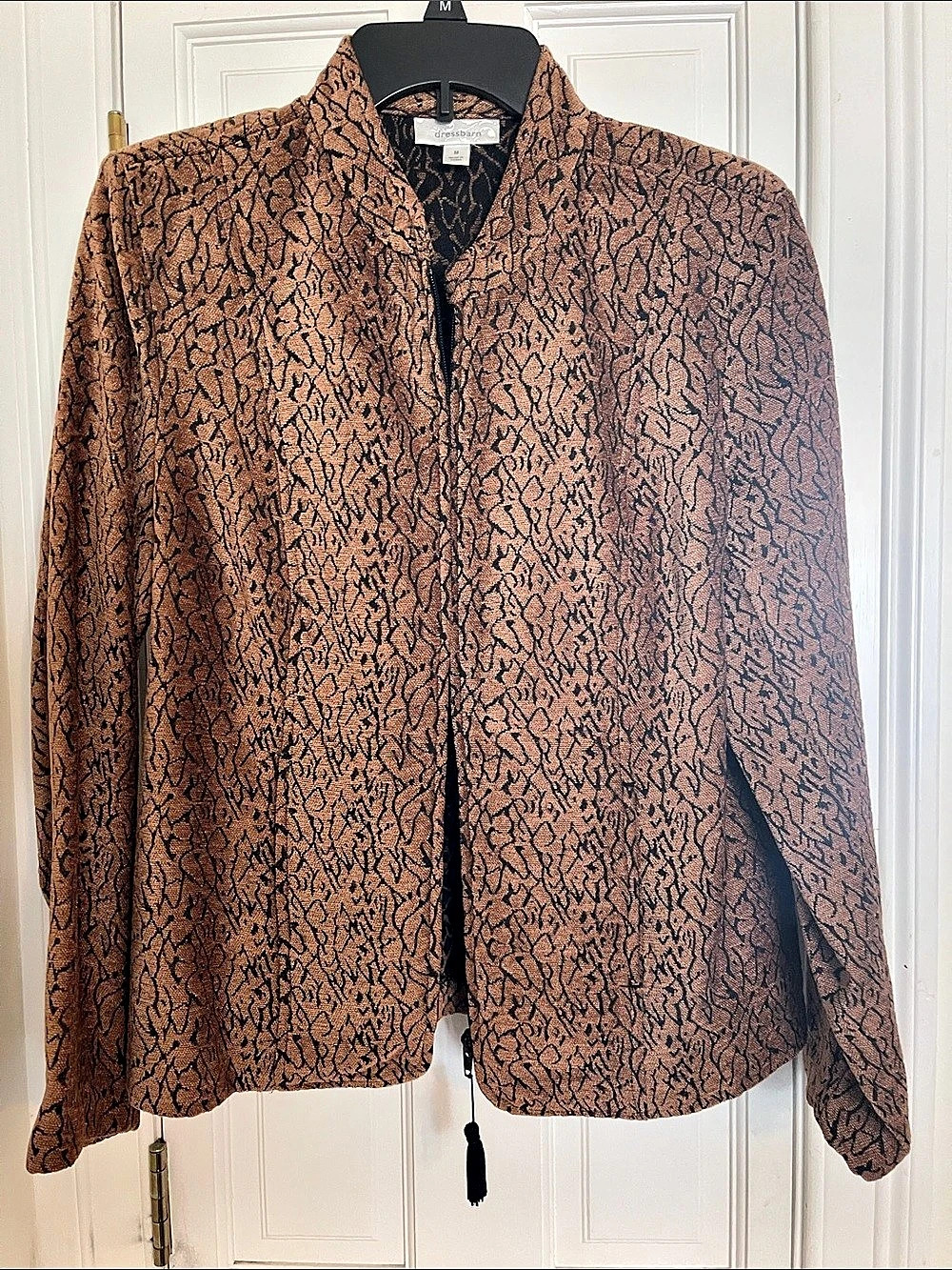 dressbarn Animal Print Jacket in Brown & Black Size Medium